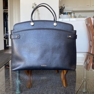 Large leather Furla satchel purse